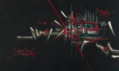 Composition by Georges Mathieu, 1969, Oil on canvas, sold Nov 2013