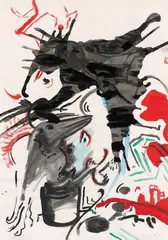 Untitled by Sigmar Polke, 1983, Gouache and ink on paper, sold Nov 2013