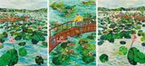 SEO, Paradies I-II-III, 2004, Acrylic and paper collage on canvas, triptyc