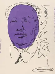 Mao by Andy Warhol, 1974, Colour silkscreen on wallpaper, sold Nov 2013
