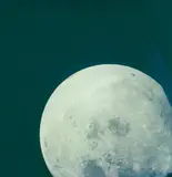 Nasa, Bright lunar disc, spacecraft recedes from moon towards earth, Apollo 13
