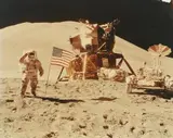 Nasa, Astronaut James B. Irwin salutes the flag, Apollo 15