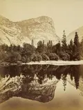Carleton Watkins, Mount Watkins, fully reflected in Mirror Lake, Yosemite, 1865/66, Albumen print