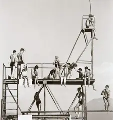 Peter Keetman, Sprungturm (Diving tower), 1957, Later gelatin silver print