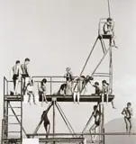 Sprungturm (Diving tower) by Peter Keetman, 1957, Later gelatin silver print, sold Nov 2013