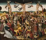 Master of the Sinzig Calvary, THE CRUCIFIXION, Oil on panel (parquetted)
