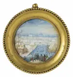 Hans Bol, WINTER LANDSCAPE, Gouache on paper on copper