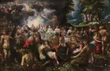 Gillis van Valckenborch, THE MARRIAGE OF PELEUS AND THETIS, Oil on canvas (edges relined)