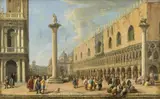 Luca Carlevarijs, VIEW OF VENICE WITH THE PIAZZETTA DI SAN MARCO AND PALAZZO DUCALE, Oil on canvas (relined)