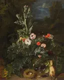 Peter Snyers, STILL LIFE WITH THISTLE AND NEST, Oil on canvas (relined)