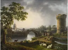 Jacob Philipp Hackert, THE CHURCH OF SANTA MARIA DEI MIRACOLI IN SCAFATI NEAR NOCERA INFERIORE, Oil on canvas (relined)