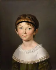 Austrian Artist, A PORTRAIT OF A GIRL, Oil on canvas (relined)