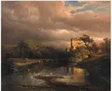 Caspar Scheuren, A RIVER LANDSCAPE WITH A CASTLE AND BRIDGE