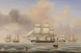 Carl Justus Harmen Fedeler, SAILING SHIPS ON THE SEA, Oil on canvas