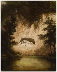 Gustav Seelos, THE LION MONUMENT (LÖWENDENKMAL) IN LUCERNE, Oil on panel