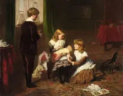 William Powell Frith, THE SICK DOLL, Oil on canvas