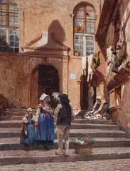 Otto Weber, THE GREENGROCER, Watercolour