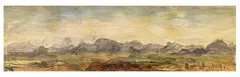 LANDSCAPE STUDY by Oswald Achenbach, Oil on canvas, mounted on wood, sold Nov 2013