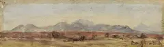 Oswald Achenbach, LANDSCAPE STUDY, Oil on canvas, mounted on wood