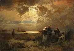 LANDSCAPE NEAR WERDER by Louis Douzette, Oil on panel, sold Nov 2013
