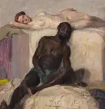 Christian Landenberger, SCENE IN A HAREM, Oil on canvas