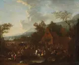 called Le Chevalier Karel Breydel, LANDSCAPE WITH MILITARY CAMP, Oil on canvas (relined)