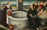 copy after Hans Sebald Beham, CHRIST AND THE SAMARITAN WOMAN, Oil on canvas, mounted on wood