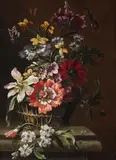 FLORAL STILL LIFE by Abraham Brueghel in the manner of, Oil on panel, sold Sep 2013