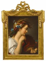 French School, circa 1800, FEMALE FIGURE AS CERES, Oil on canvas (relined)