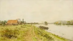 Mario Carl-Rosa, LANDSCAPE WITH THE SEINE NEAR VERNON, Oil on panel