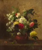 Alexandre Couder, FLORAL STILL LIFE, Oil on canvas (relined)
