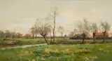 Pierre Emmanuel Damoye, WILLOWS BY A STREAM, Oil on panel