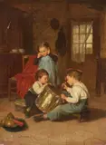 Théophile Emmanuel Duverger, THE LITTLE DRUMMER, Oil on panel