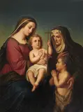 Albert Korneck, THE MADONNA WITH CHILD AND SAINT ELIZABETH WITH THE YOUNG JOHN THE BAPTIST, Oil on canvas