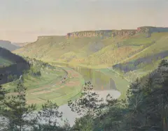 H. Lorenz, VIEW OF THE ELBTAL, Oil on canvas