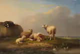 Franz van Severdonck, LANDSCAPE WITH SHEEP AND A DOG, Oil on panel