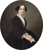 PORTRAIT OF A YOUNG LADY IN A LILAC DRESS by attributed to Carl Christian Vogel von Vogelstein, Oil on canvas, sold Sep 2013