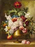 Karl Voss, FLORAL STILL LIFE, Oil on canvas, mounted on wood
