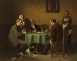 Reinhard Sebastian Zimmermann, THE WINE TASTING, Oil on panel