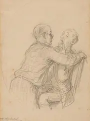 Albert Hendschel, AT THE DENTIST'S, Pencil