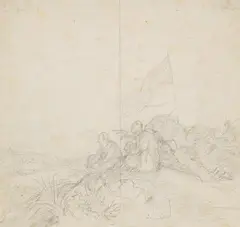 Peter von Hess, SOLDIERS ON A HILL, Pencil on paper