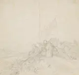 Peter von Hess, SOLDIERS ON A HILL, Pencil on paper
