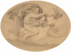 Theodor Mintrop, AN ALLEGORY OF NIGHT, Pencil