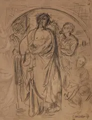 Carl Müller, THE MOCKING OF CHRIST, Charcoal