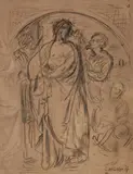 Carl Müller, THE MOCKING OF CHRIST, Charcoal