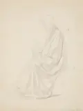 Friedrich Wilhelm Schadow, DRAPERY STUDY, Pencil