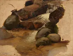 Carl Schweich, A TORRENT, Oil on paper