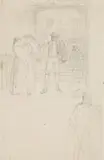 Benjamin Vautier, STUDY FOR A STREET SCENE, Pencil