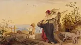 Albert Venus, THE EVENING - PAIR OF SHEPHERDS, Watercolour