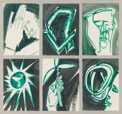 Bernhard Blume, Untitled, 6 works: each watercolour on paper